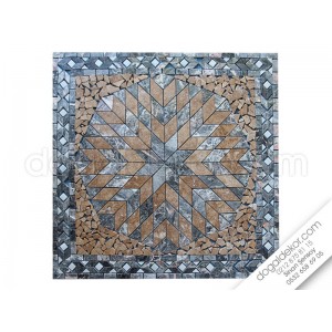 90 x 90  Mermer Mozaik Göbek Dekor -DT1041